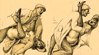 Vintage Erotic Drawings from Retro Cartoon Anime Hentai Collection