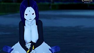 Raven's big thighs tease in dark forest for joi and facial