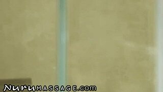 blonde masseuse goes crazy with deepthroat in shower