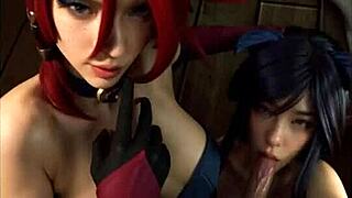 miss fortune and ahri in league of legends cosplay