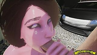 Blowjob in the parking lot part 2