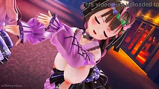 Two girls dancing in 3D animation to music 😊