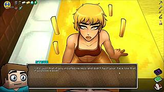 Femdom covers her face with hot cum in hornycraft parody!