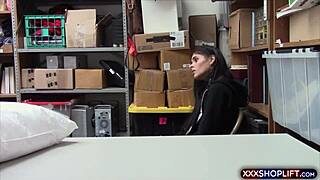 Wow, this santa officer is dominating that shoplifter in the backroom 😱