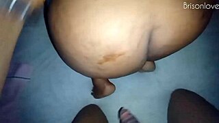 i didnt hesitate to slide it back into her big curvy ass soon as it slipped out