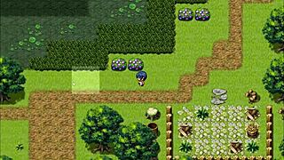 Tanned natsuki masturbates over her plump body in hentai game