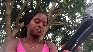 Crazy bitch unboxes package in front of strangers