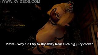 fallen princess gets banged in titty fuck threesome