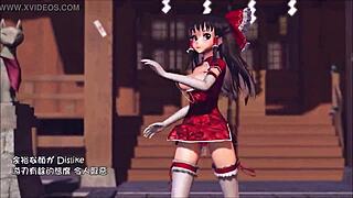 reim touhou pinkcat in 3d cartoon anime hentai