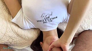 tiny stepsister caught watching porn, bent over for cum