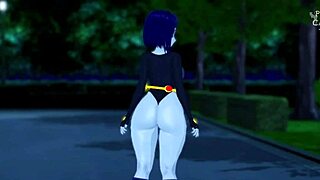 Raven's big thighs tease in dark forest for joi and facial