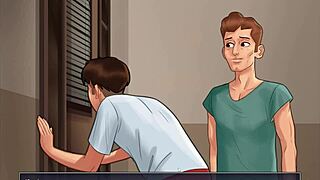 Gay Boy Austin Sneaks a Peek at Playmate's Bold Move.