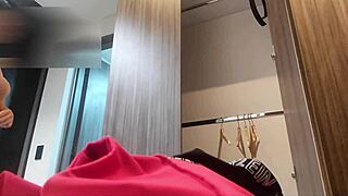 Spy cam catches my hot stepsister in tight leggings and panties!