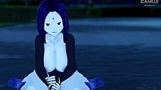 Raven's big thighs tease in dark forest for joi and facial