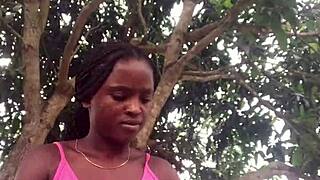 Crazy bitch unboxes package in front of strangers