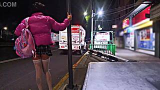 Public Whore Flashing in Miniskirt