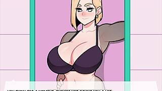 In parody game, Android 18 gives blowjob in Foxicube