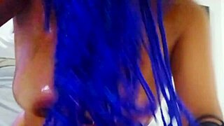 Skinny busty woman visits massage center for an interview and oil application