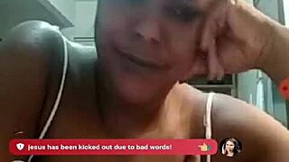 brazilian bbw teaser shows off big tits on webcam 😍