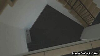 anniversary bj by ebony gf in lingerie for hardcore interracial fun