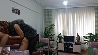 Wife Pegs Husband's Ass Hole with Strapon in Wild Femdom Session at Home