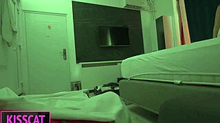 step mom shares hotel bed, so i bang tight pussy till facial