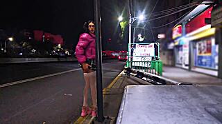 Public Whore Flashing in Miniskirt