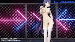 Raiden mei shakes in chinese dress animation