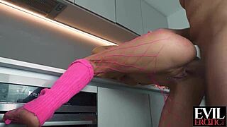 submissive teen 18+ with pink hair gets rough ass play