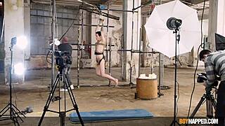 Taylor Mason Spitroasted by Dildo and Xavier Sibley in Kinky Play