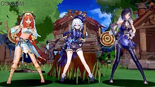 Genshin Furina Nilou Yelan Hentai MMD Adventure
