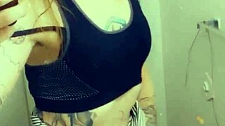 Pretty Tranny in Miniskirt Feels Excited Showing Her Small Cock