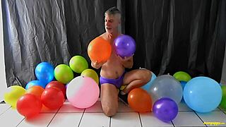 balloon play with horny gay dilf richard lennox