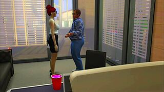 In the car service center, the boss fucks a fat customer wearing heels