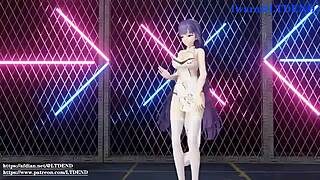 Raiden mei shakes in chinese dress animation