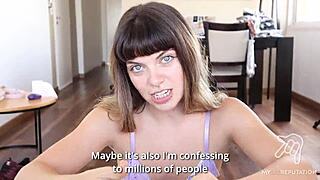 Young Girl Loves Cum On Face In First Facial Vlog!