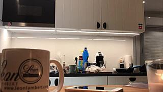 Look at this young amateur wife doing the dishes with the voyeur cam on.