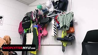 I as lustful lpo tell the desperate milf shoplifter to play with my cock