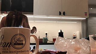 Look at this young amateur wife doing the dishes with the voyeur cam on.