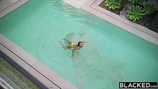 gabbie cheats on boyfriend with big black cock at pool