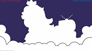 Princess Peach Rides Big Dark Cock Hard