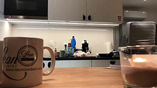 Look at this young amateur wife doing the dishes with the voyeur cam on.