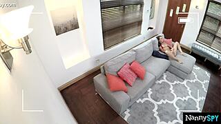 Nanny cam records charity masturbating and cum on her face