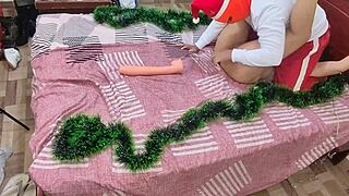 Sucking Stepmom's Pussy and Ass for Christmas!