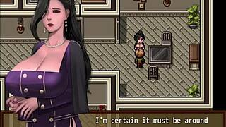 Watch this hentai game where two busty milfs receive a double facial in zombies retreat part 12