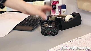 horny teen at stepdaddy's office for some roleplay