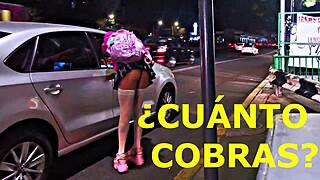 Public Whore Flashing in Miniskirt