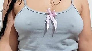 I see huge hairy pussy expel thick milk