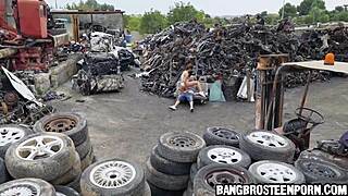 fit teen's booty drilled hard outdoors!