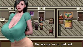 Watch this hentai game where two busty milfs receive a double facial in zombies retreat part 12